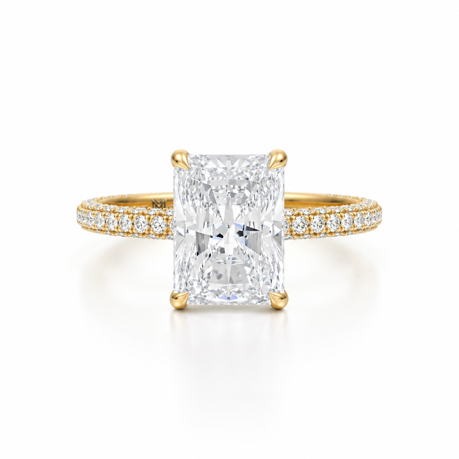 Radiant Three Row Pave Ring