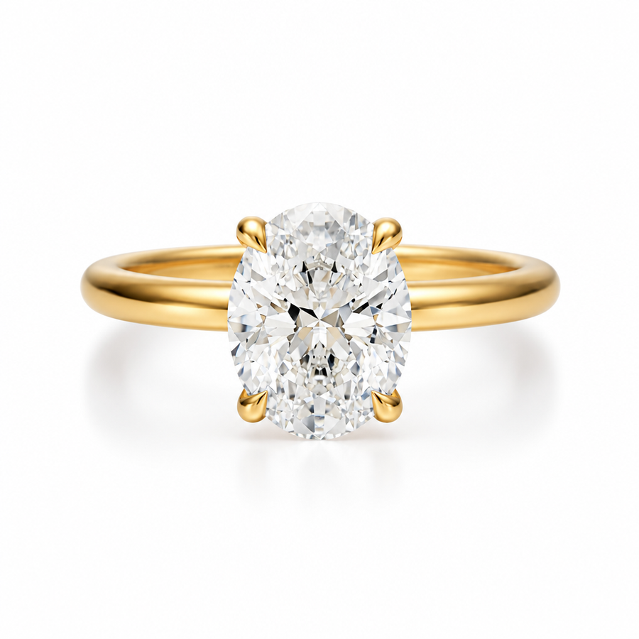 Oval Classic Open Solitaire Ring