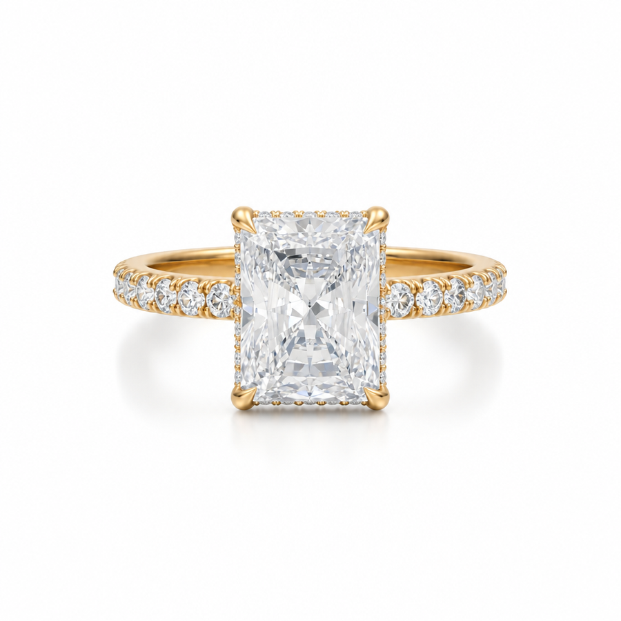 Radiant Hidden Halo With Pave Band