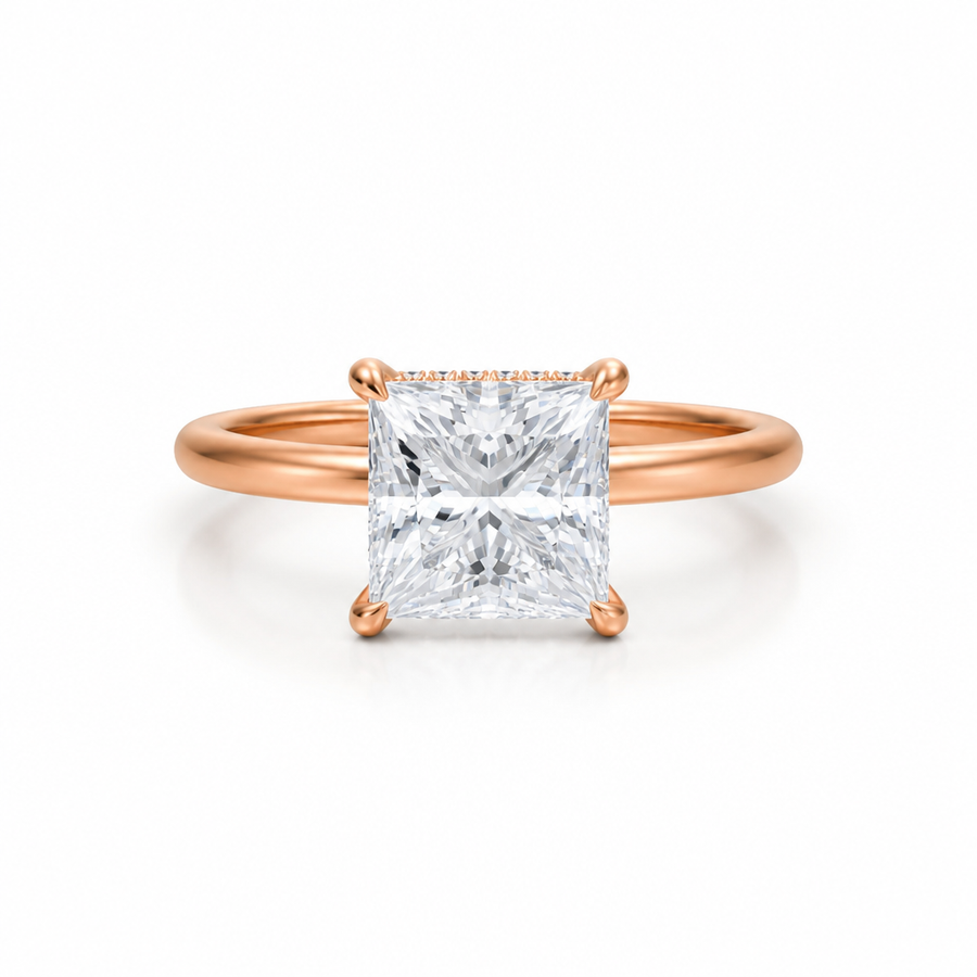 Princess Martini Basket Solitaire Ring