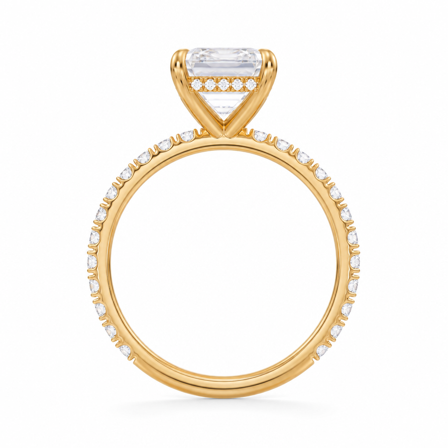 Emerald Hidden Halo With Pave Band
