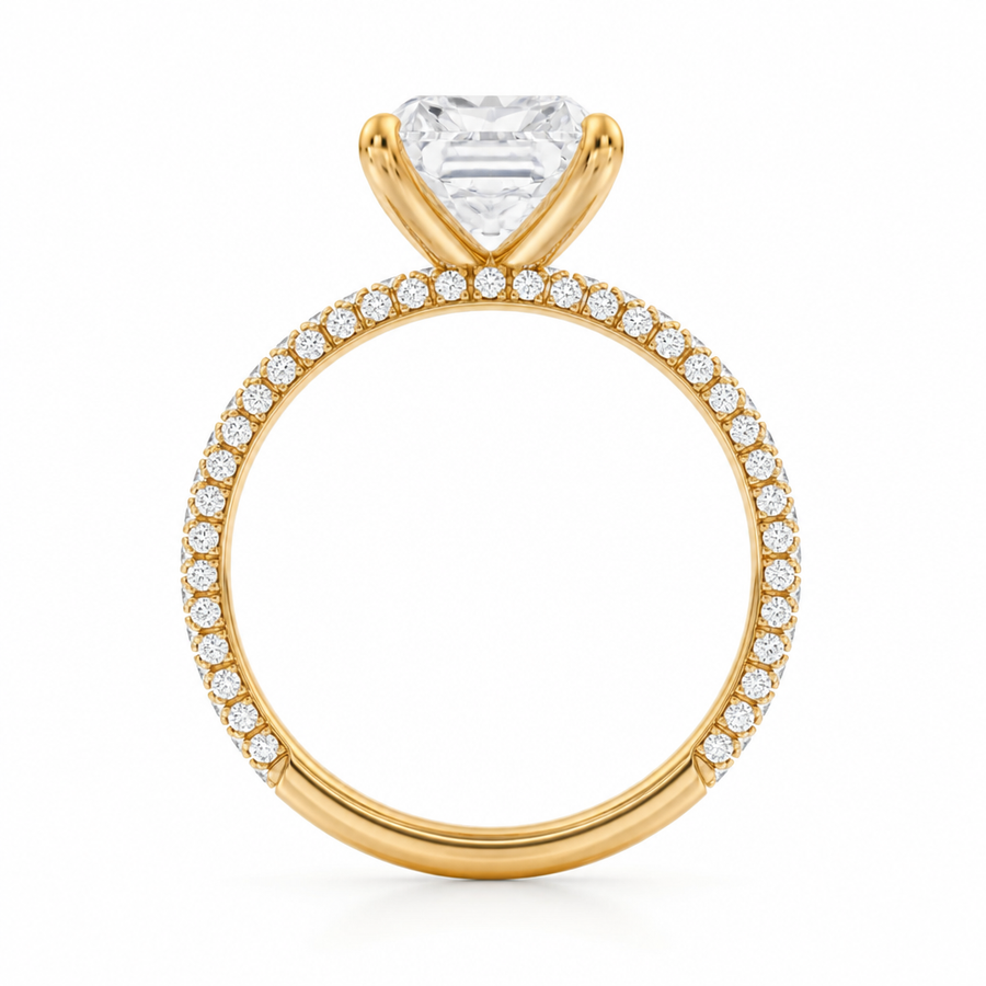 Radiant Three Row Pave Ring