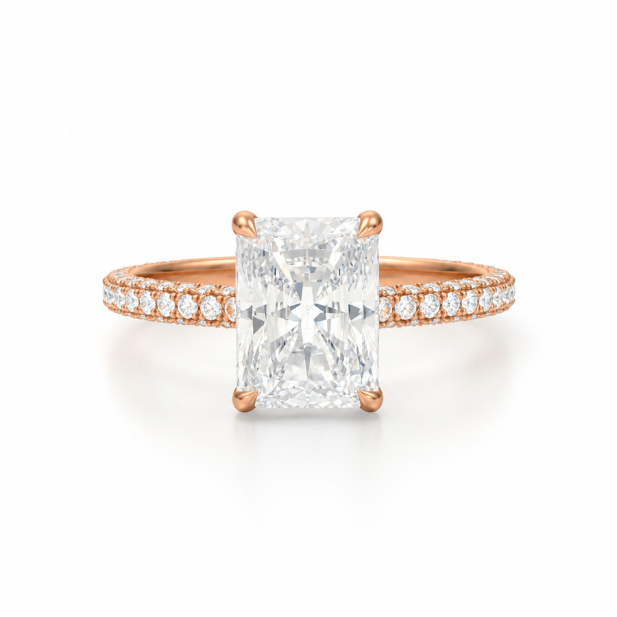 Radiant Three Row Pave Ring