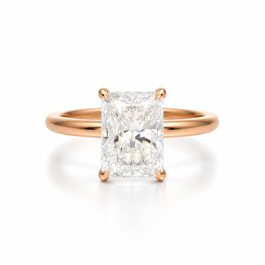 Radiant Classic Open Solitaire Ring