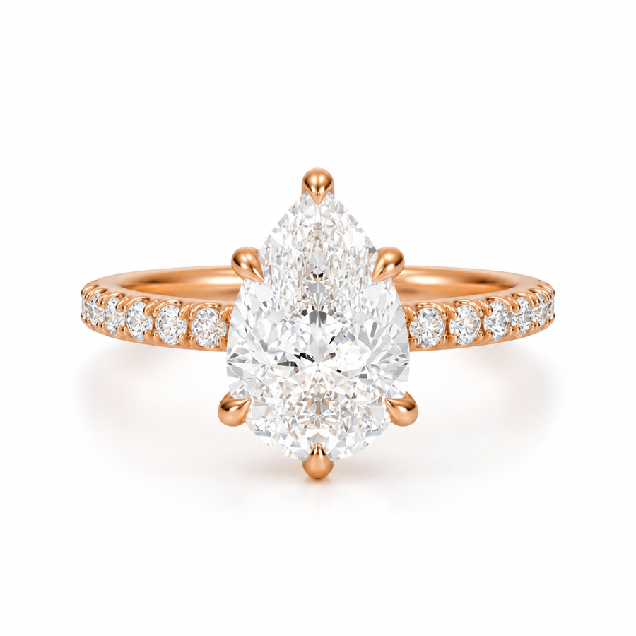 Pear Modern Pave Ring