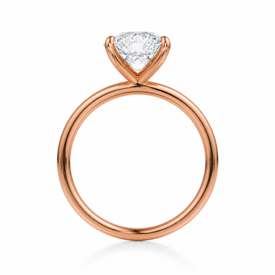 Round Classic Open Solitaire Ring