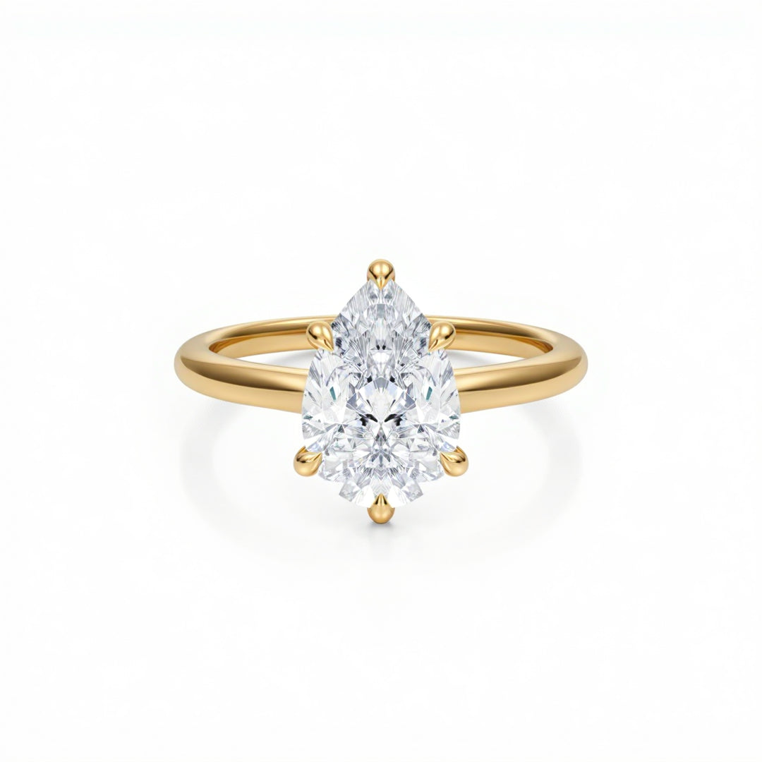 Pear Classic Cathedral Ring