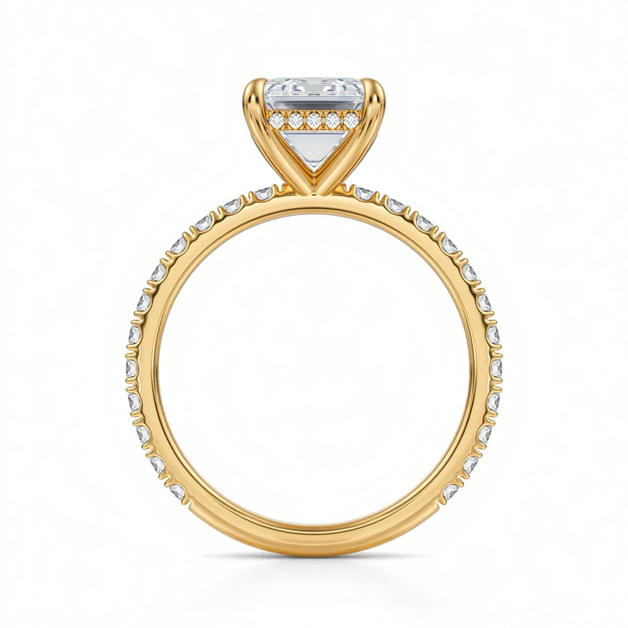 Emerald Hidden Halo With Pave Band
