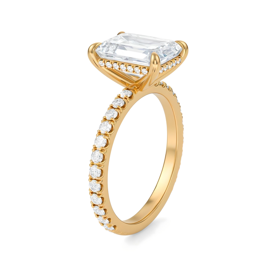 Emerald Hidden Halo With Pave Band