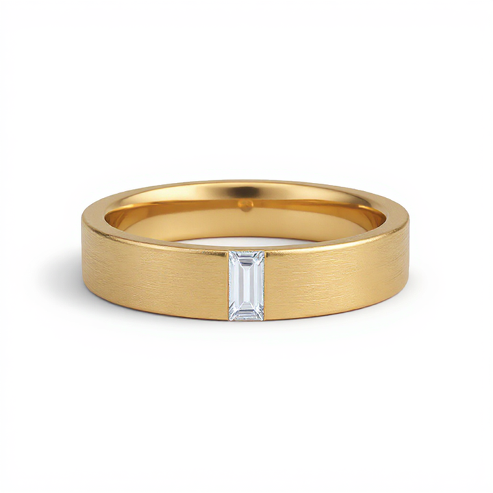 Matte Baguette Diamond Band with Polished Edges
