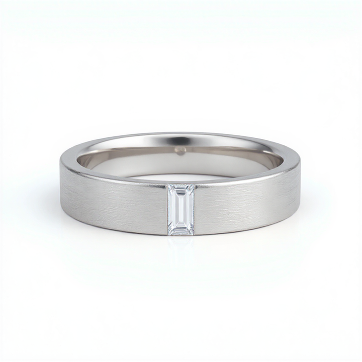 Matte Baguette Diamond Band with Polished Edges