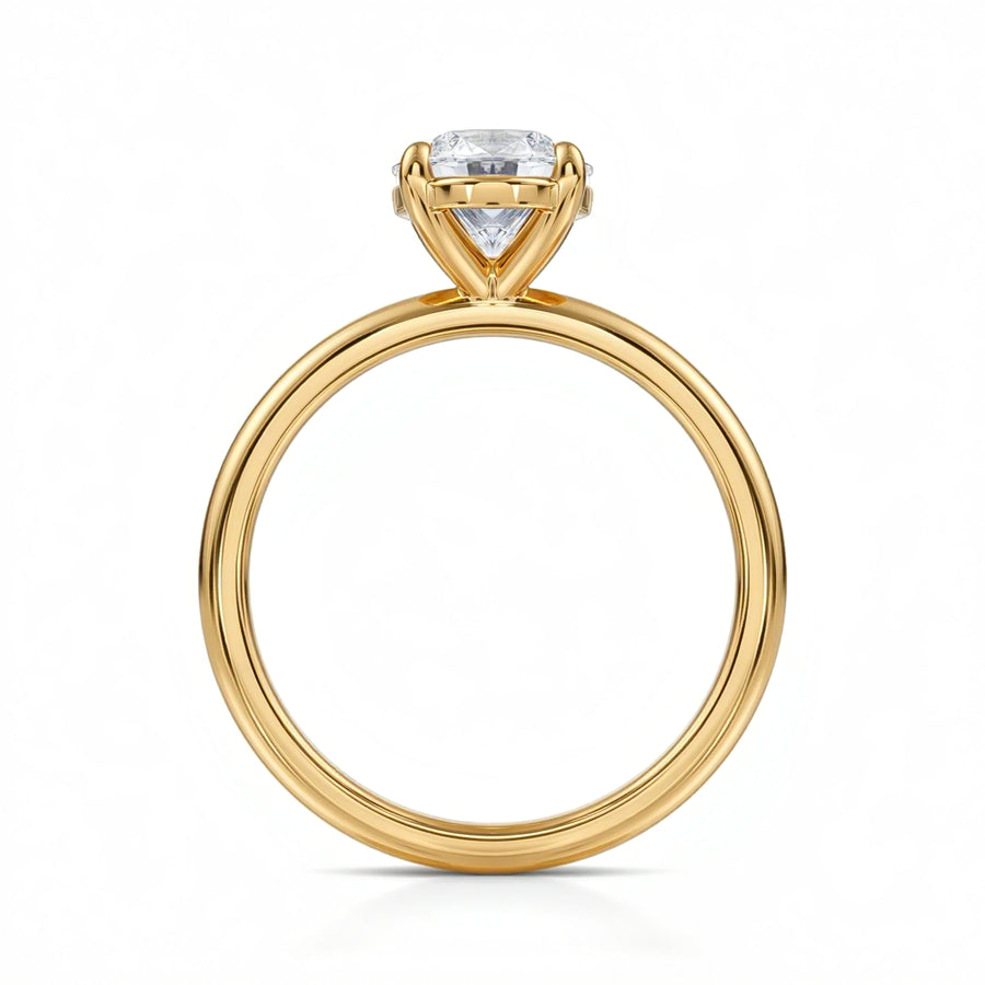 Oval Martini Basket Solitaire Ring