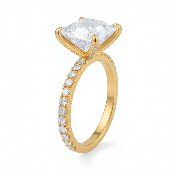 Princess Pave Ring With Pave Prongs