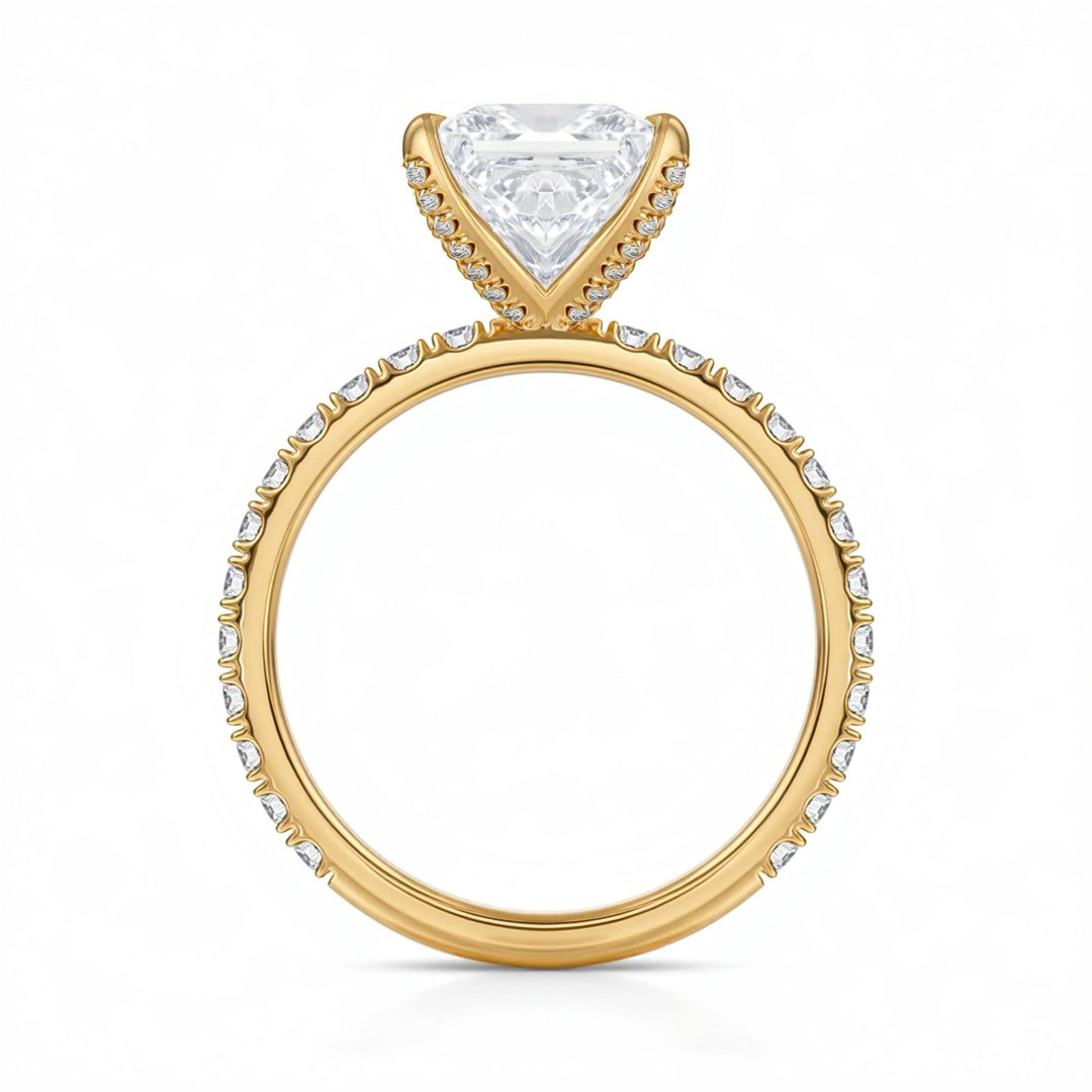 Princess Pave Ring With Pave Prongs
