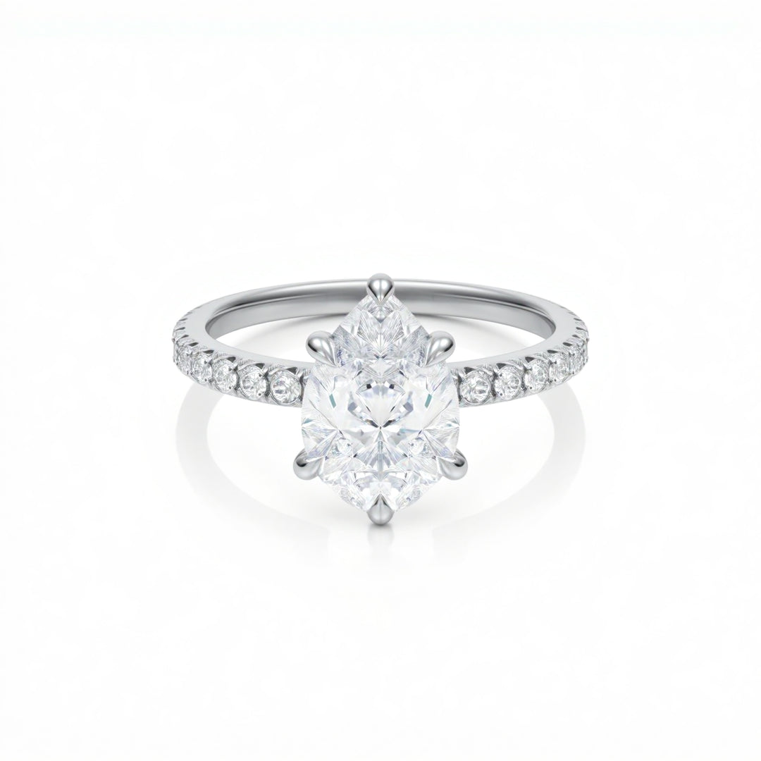 Pear Modern Pave Ring