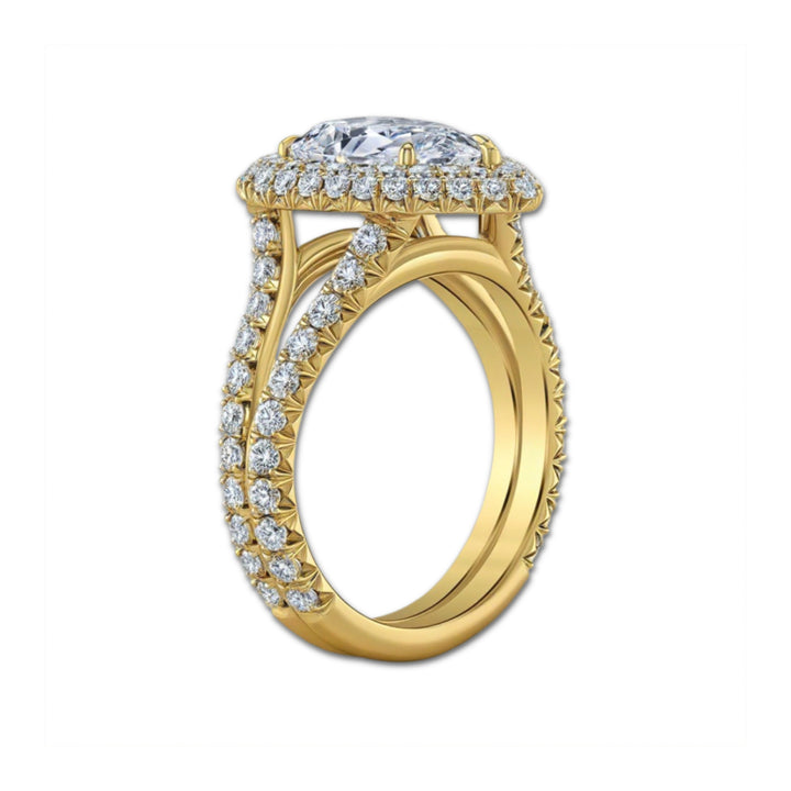 Pear Shape Double Halo Diamond Ring
