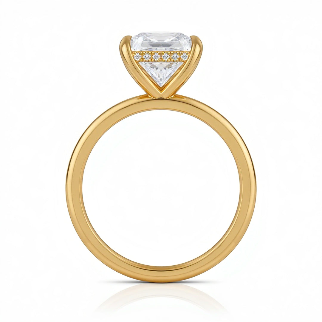 Princess Solitaire Ring With Hidden Halo