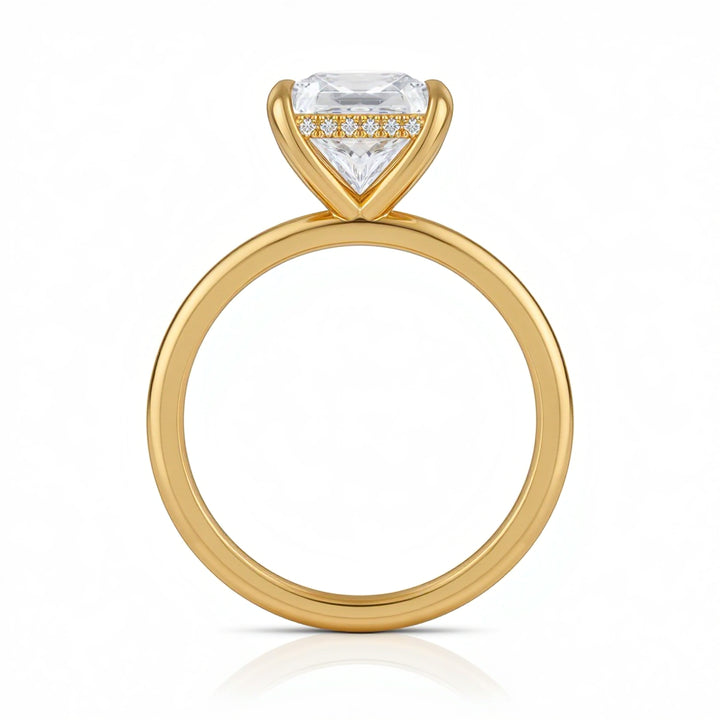 Princess Solitaire Ring With Hidden Halo