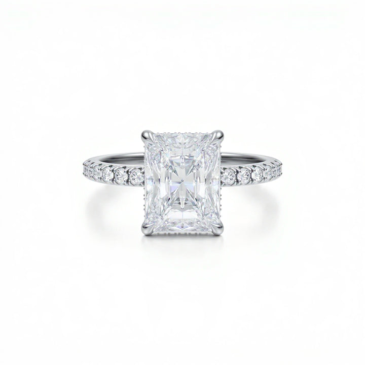 Radiant Diamond Basket With Pave Ring