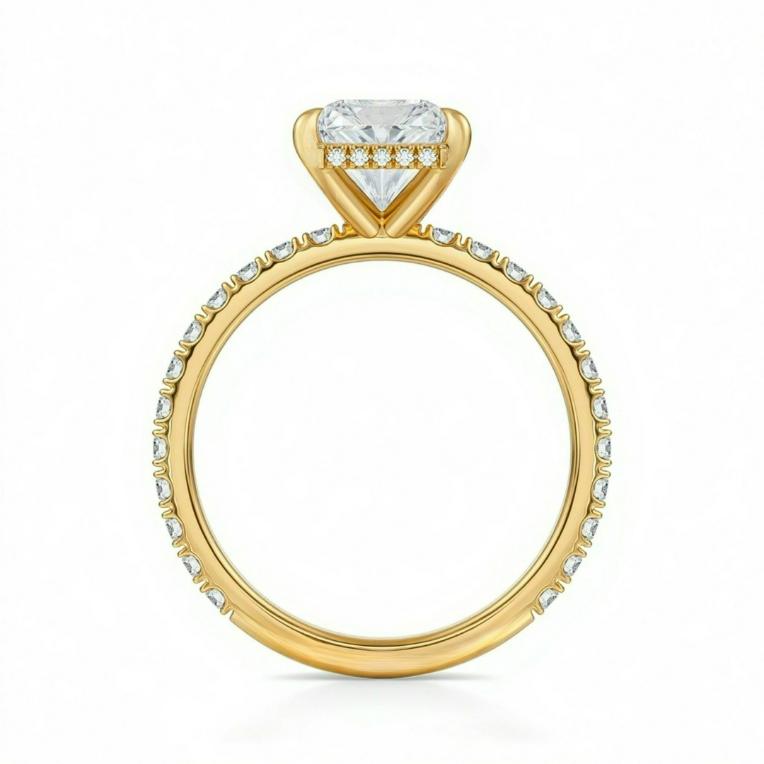 Radiant Hidden Halo With Pave Band