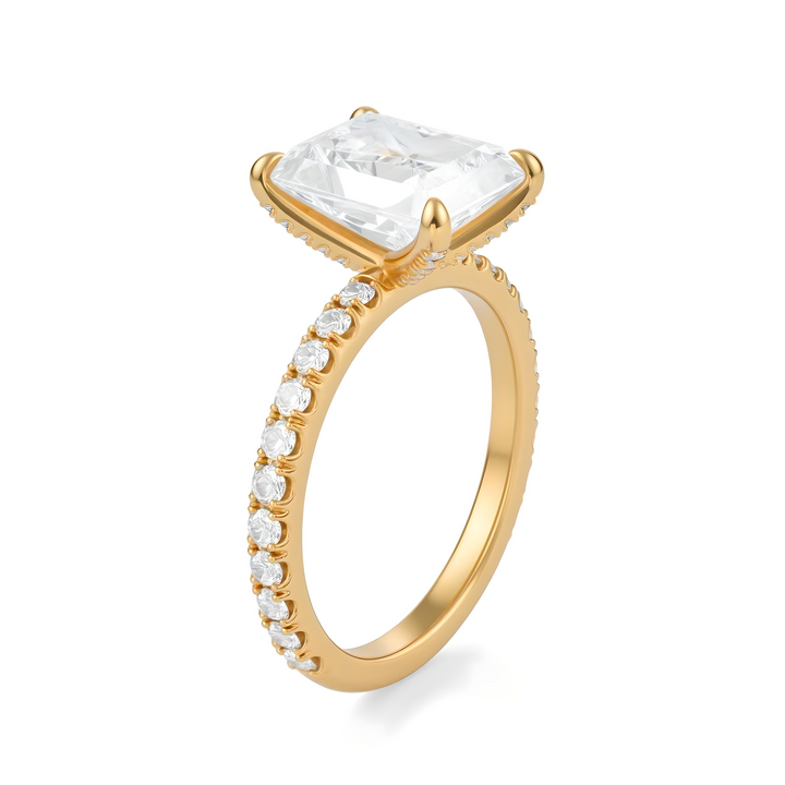 Radiant Pave Ring With Pave Prongs