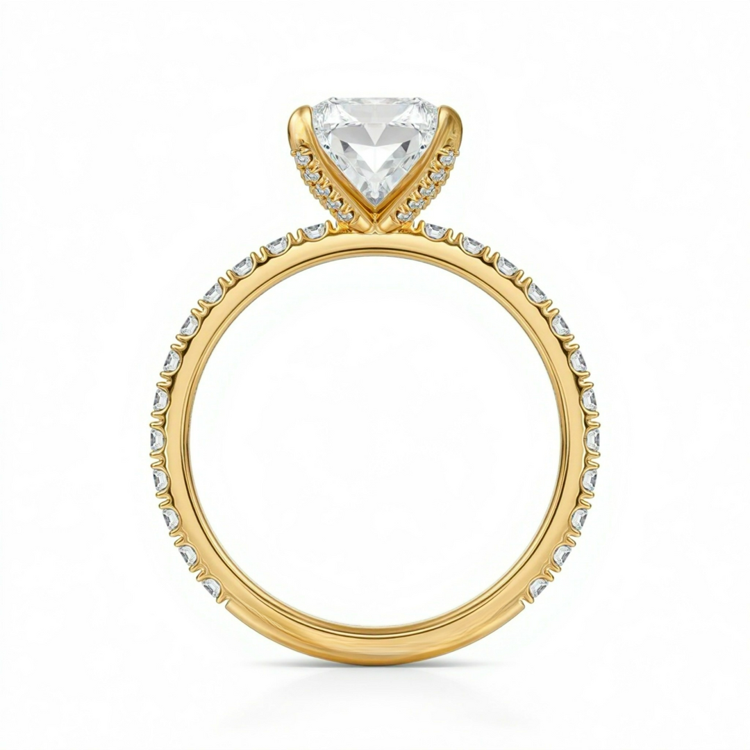 Radiant Pave Ring With Pave Prongs