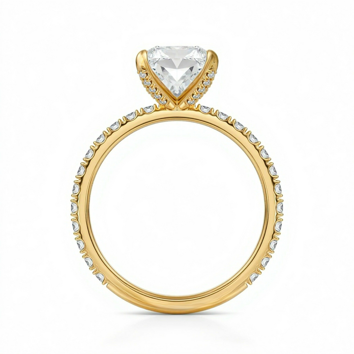 Radiant Pave Ring With Pave Prongs
