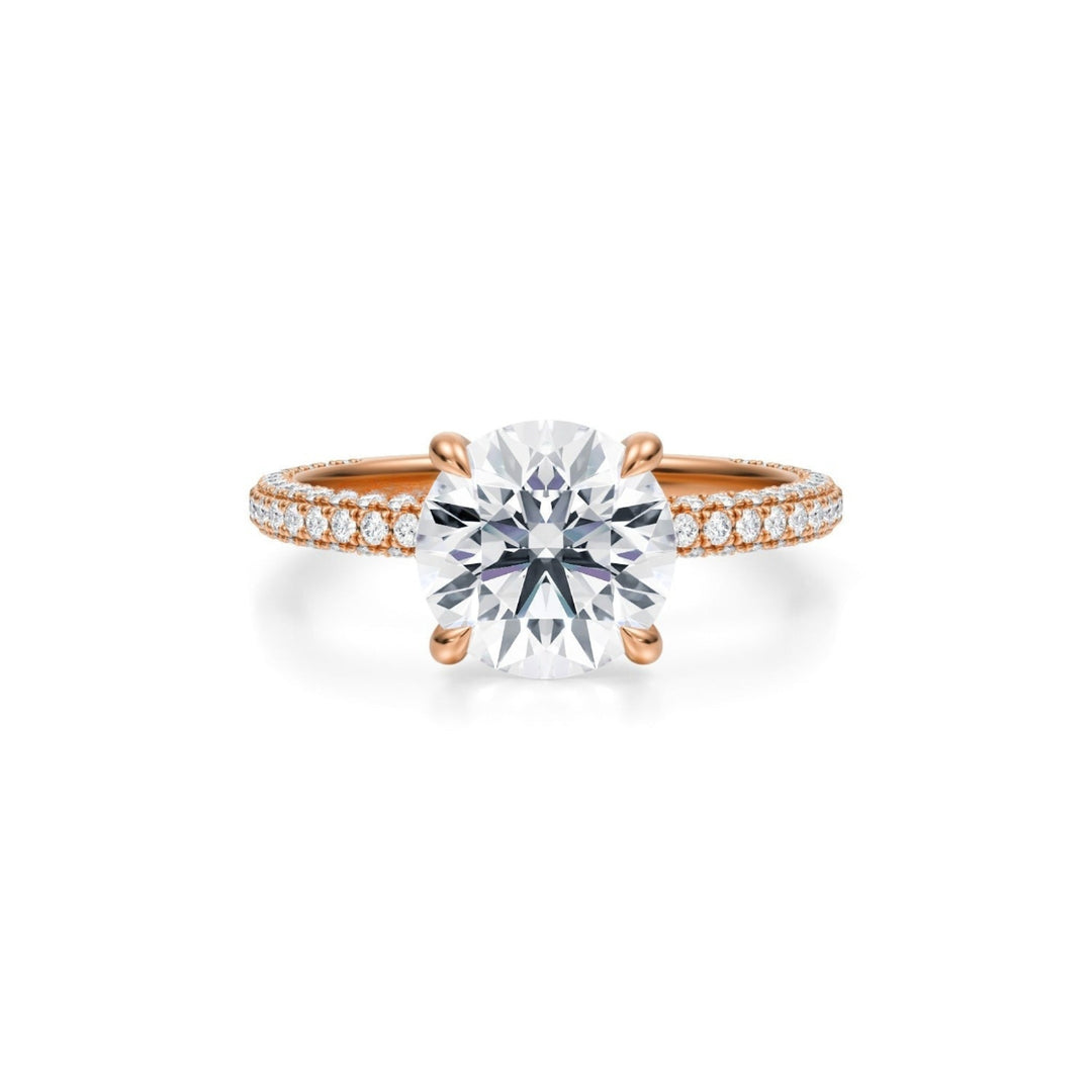 Round Three Row Pave Ring
