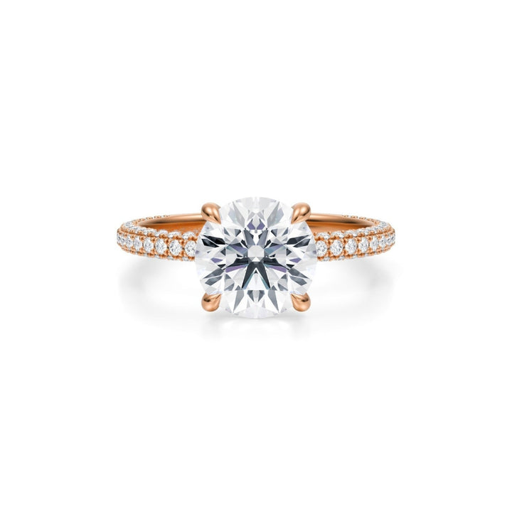 Round Three Row Pave Ring