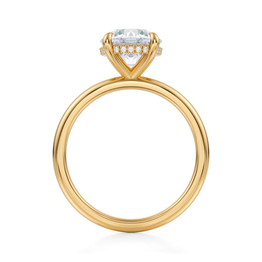 Round Solitaire Ring With Hidden Halo