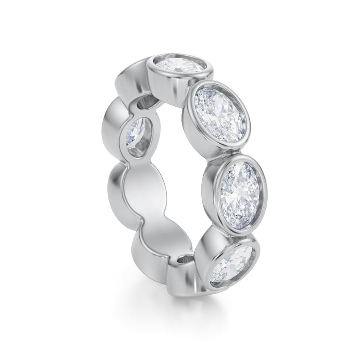 Oval Bezel Eternity Band - Horizontal