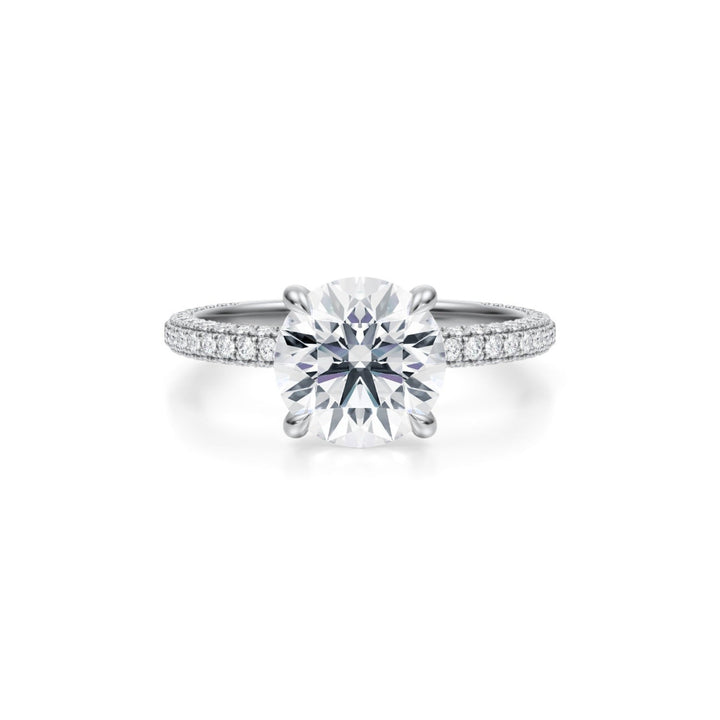 Round Three Row Pave Ring