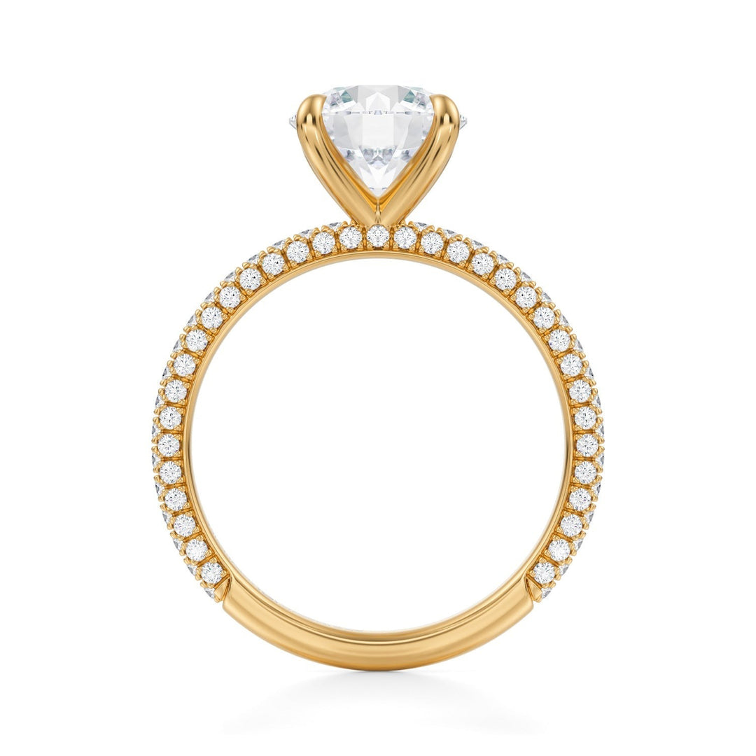 Round Three Row Pave Ring