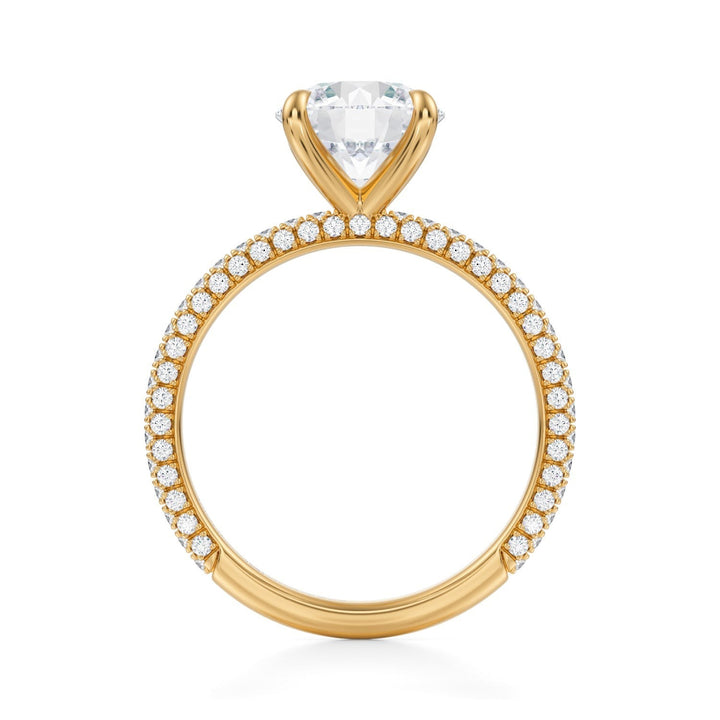 Round Three Row Pave Ring