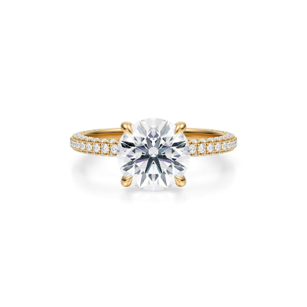 Round Three Row Pave Ring