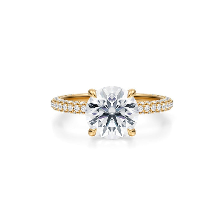 Round Three Row Pave Ring