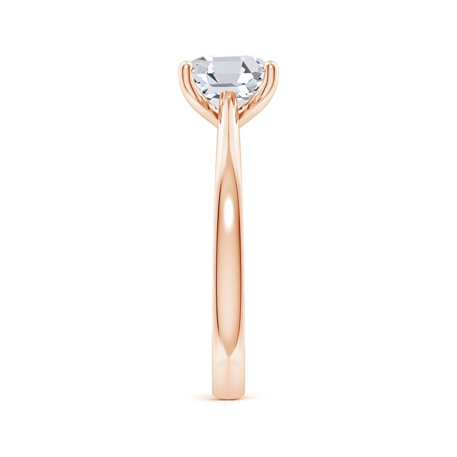 Asscher Reverse Tapered Shank Cathedral Engagement Ring