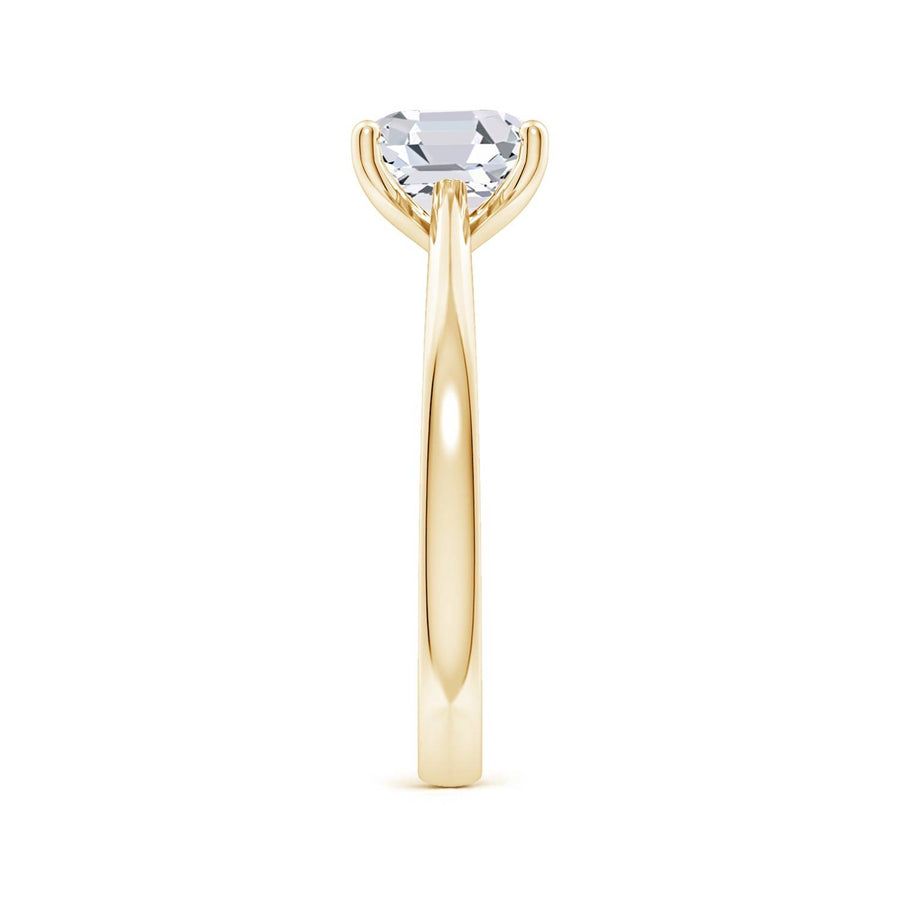 Asscher Reverse Tapered Shank Cathedral Engagement Ring