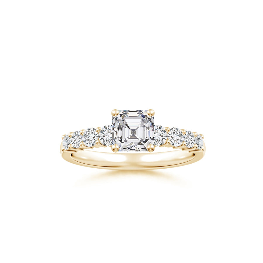 Asscher-Cut Solitaire Graduated Engagement Ring