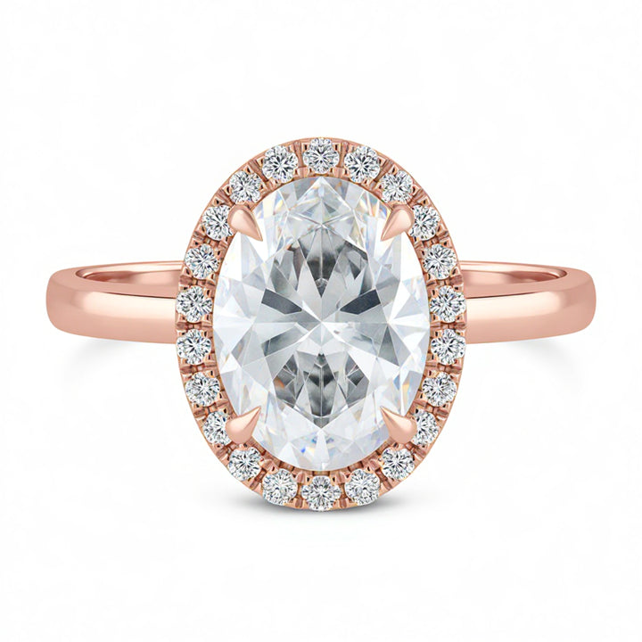 Oval Halo Solitaire Ring