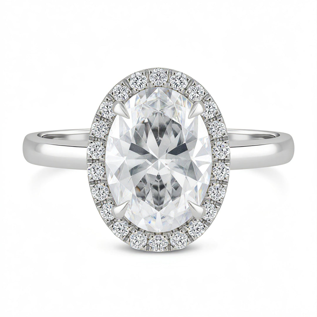 Oval Halo Solitaire Ring
