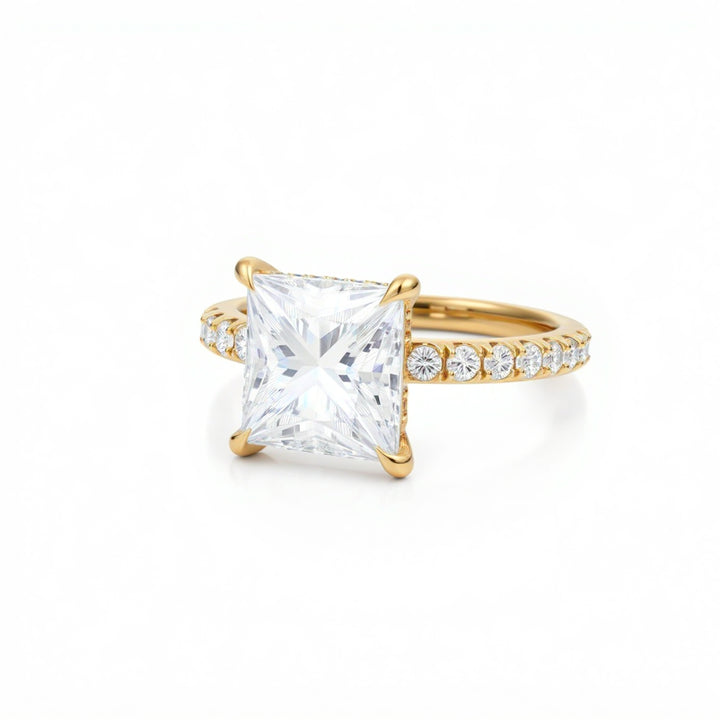Princess Diamond Basket With Pave Ring