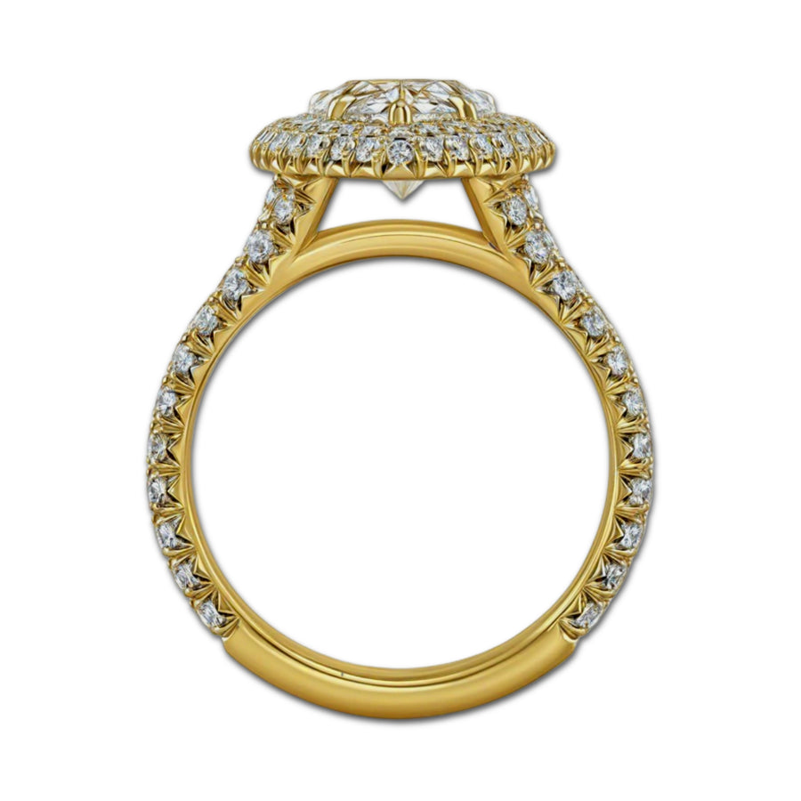 Pear Shape Double Halo Diamond Ring