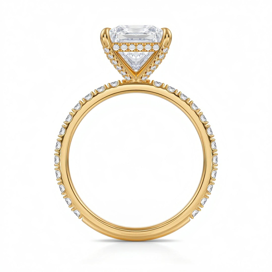 Princess Diamond Basket With Pave Ring