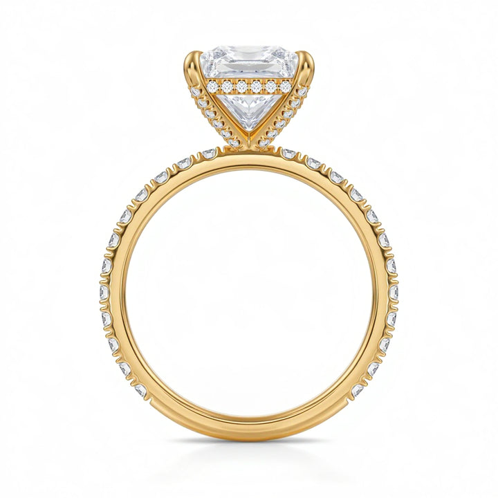 Princess Diamond Basket With Pave Ring