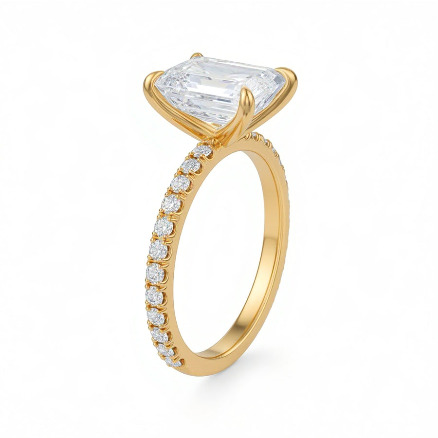 Emerald Modern Pave Ring