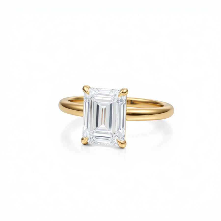 Emerald Classic Open Solitaire Ring