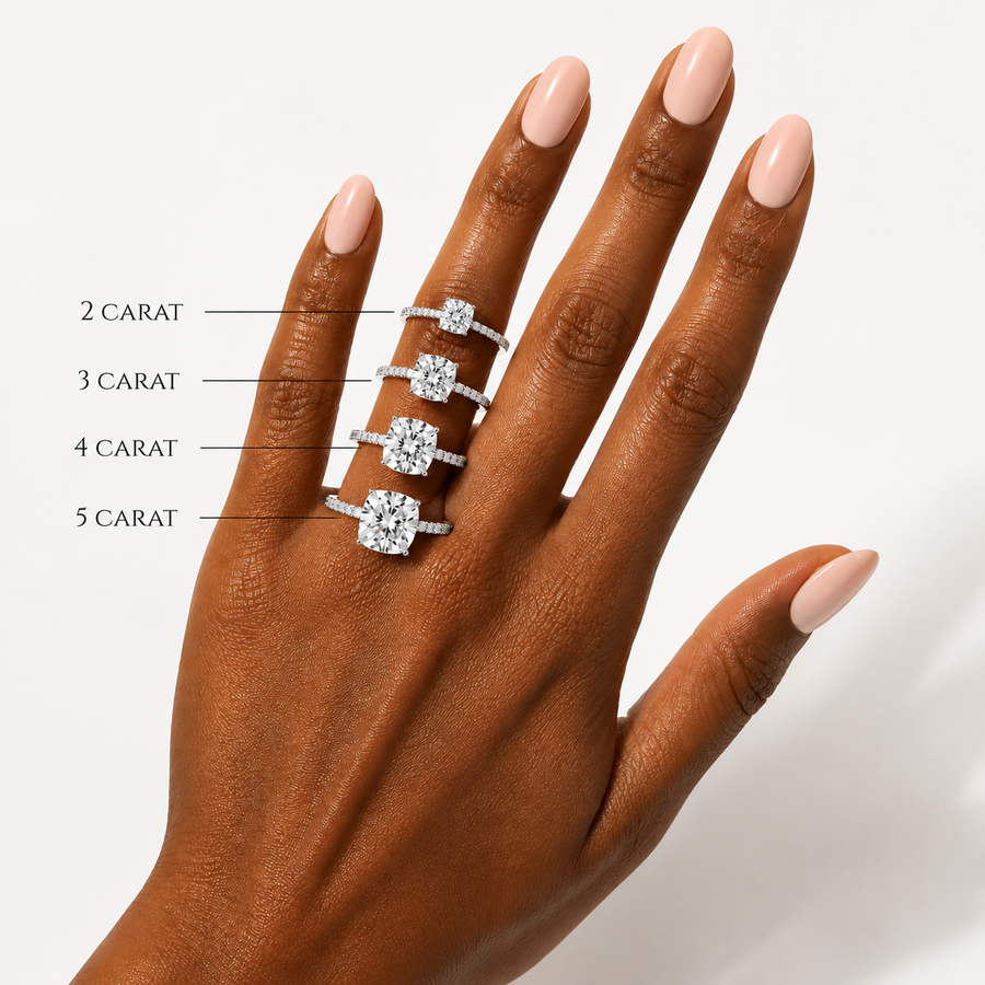 Cushion Hidden Halo With Pave Band