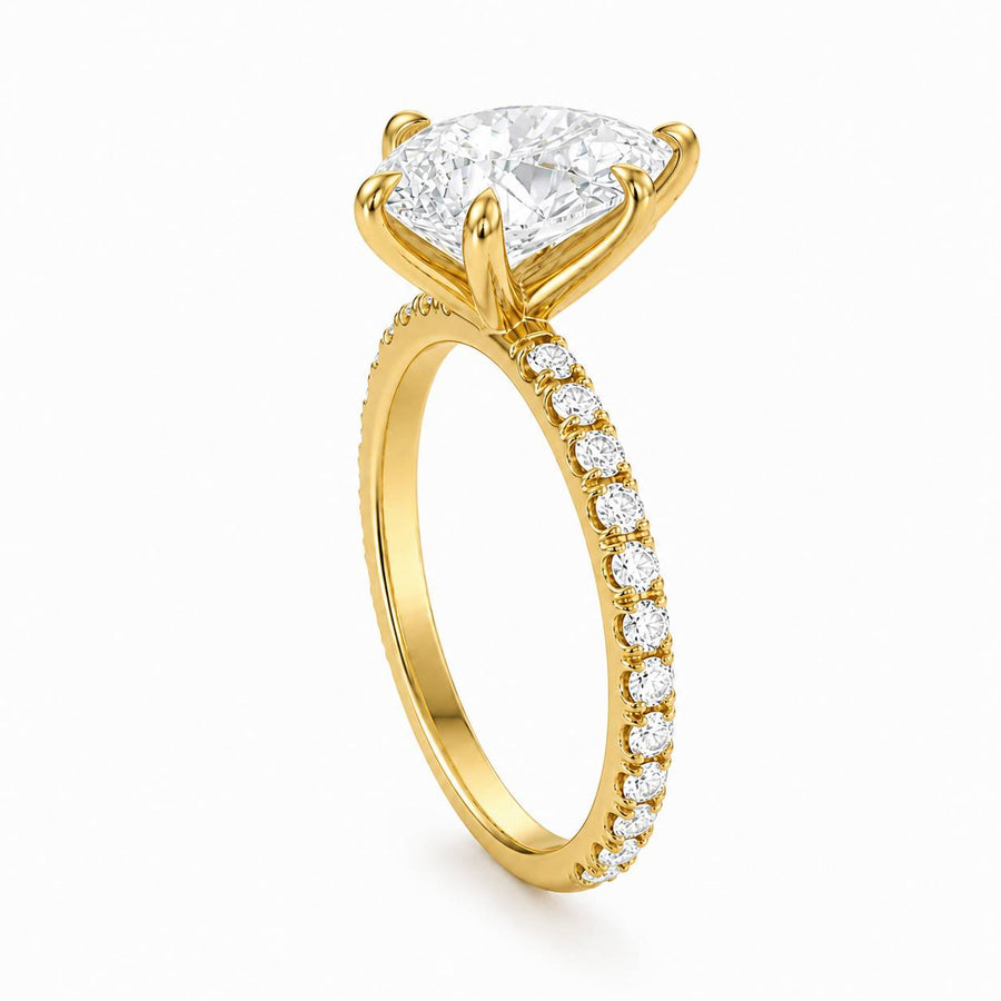 Pear Modern Pave Ring