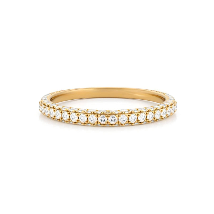 Three Row 3/4 Pave Diamond Eternity Band